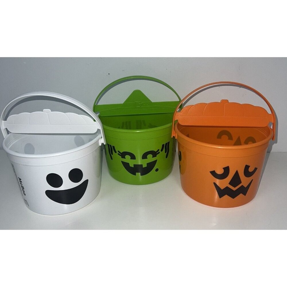 McDONALD'S 2022 Halloween Bucket Pail Classic Boo Buckets Happy Meal Toys Set